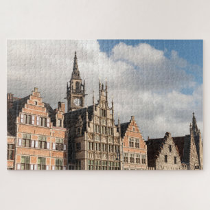 Ghent / Gent Belgium View along the Graslei quays Jigsaw Puzzle