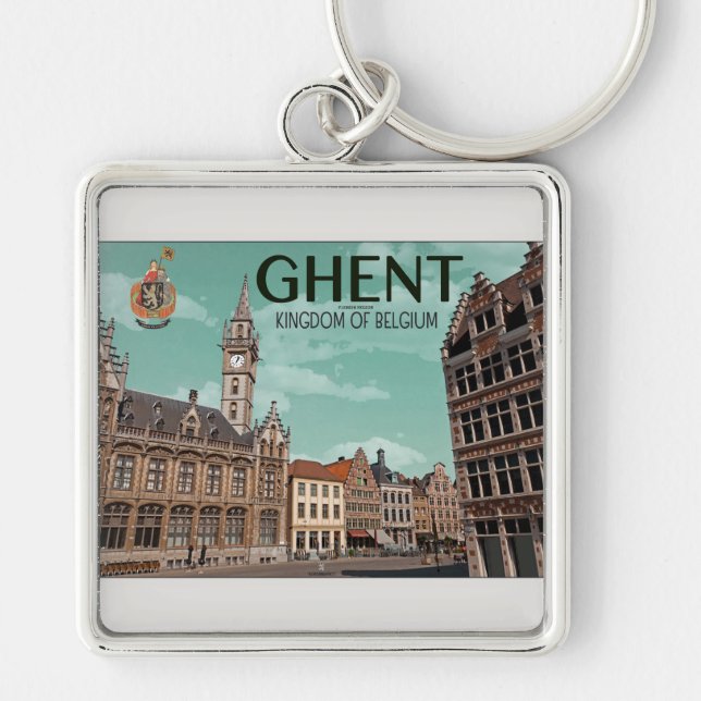 Ghent - Korenmarkt Key Ring (Front)