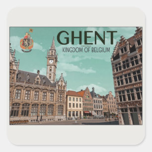 Ghent - Korenmarkt Square Sticker