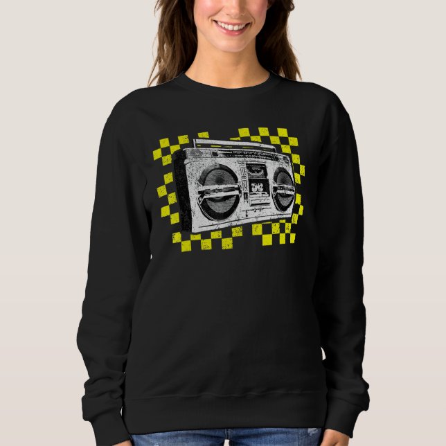 Ghetto Blaster Boombox Radio Hip Hop Tape Deck Mus Sweatshirt (Front)