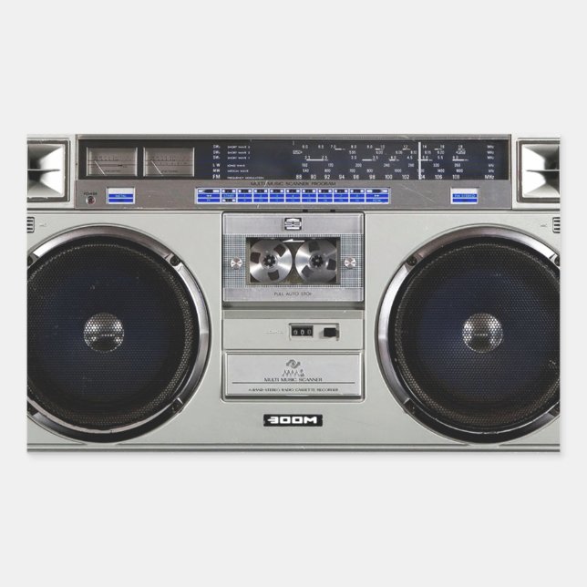 Ghetto Blaster Boombox Rectangular Sticker (Front)
