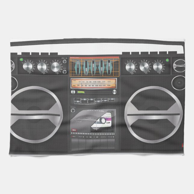 Ghetto blaster boombox tea towel (Horizontal)