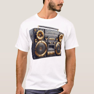 Ghetto Blaster Gold 80'S 90'S Old School Rap Hip  T-Shirt
