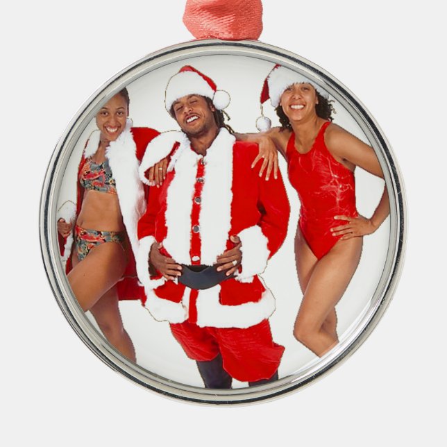 Ghetto Santa and his Elves from the Hood Metal Ornament (Front)