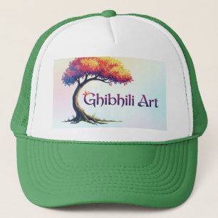 Ghibhili Art: Where Imagination Takes Root Trucker Hat