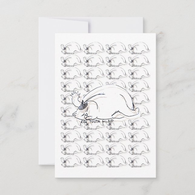 Ghibli styled "Don´t Annoy Me" Cat RSVP Card (Front)