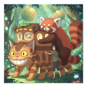 Ghibli's Red Panda Photo Print