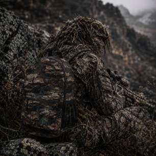 Ghillie Suit Rocky Terrain Pattern Printed Backpack