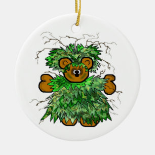 Ghillie Suit Teddy Bear Christmas Ornament
