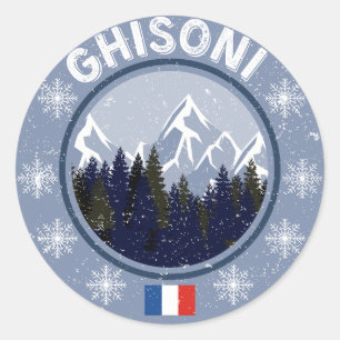 Ghisoni Ski resort Classic Round Sticker