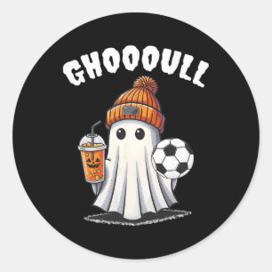 Ghoooal Soccer Ghost Halloween Funny Soccer Hallow Classic Round Sticker