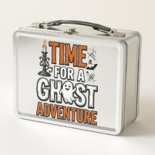 Ghost Adventure Halloween Vintage Typography Desig Metal Lunch Box