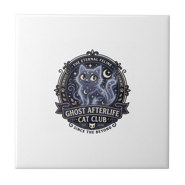 Ghost Afterlife Cat Cat Dad Gift Idea - Ghost Afte Ceramic Tile (Front)