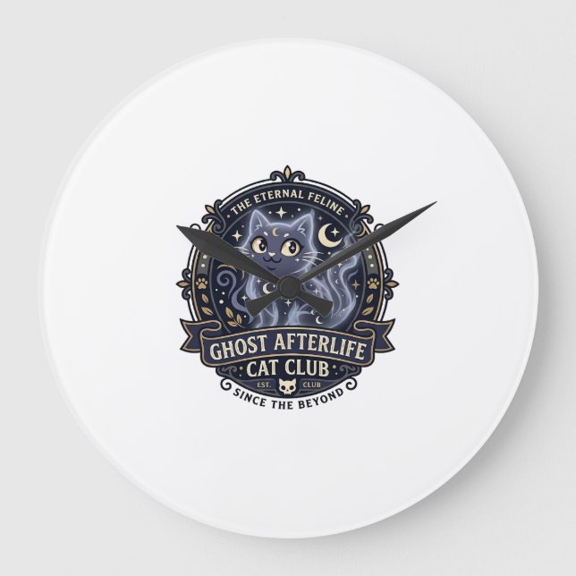 Ghost Afterlife Cat Cat Dad Gift Idea - Ghost Afte Large Clock (Front)