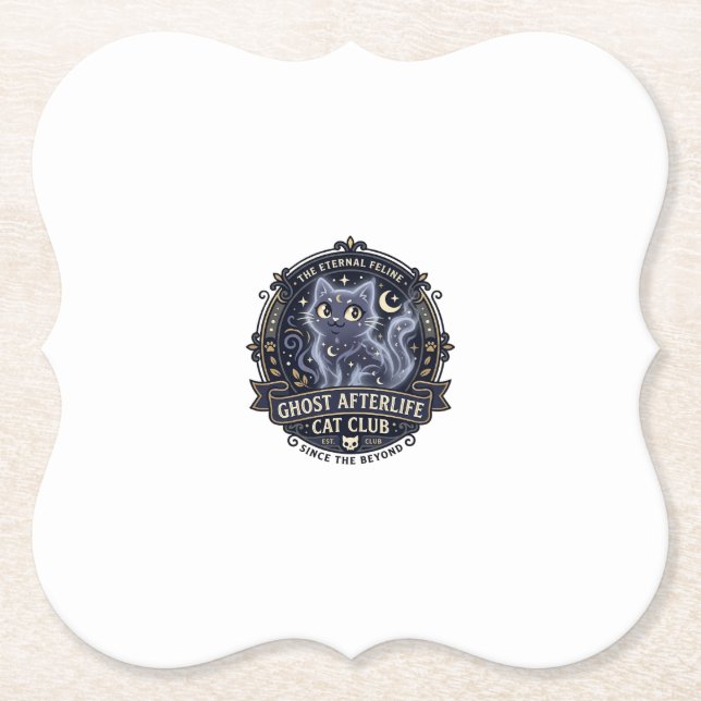 Ghost Afterlife Cat Cat Dad Gift Idea - Ghost Afte Paper Coaster (Front)