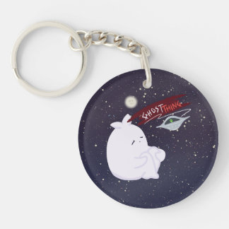 Ghost Alien Abduction Halloween Keychain