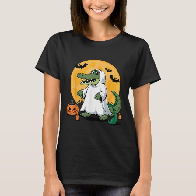 Ghost Alligator Halloween Soky Gator Lovers  T-Shirt (Front)