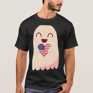 Ghost American Flag Usa America Patriotic T-Shirt