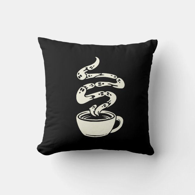 Ghost and Coffee Cushion (Front)