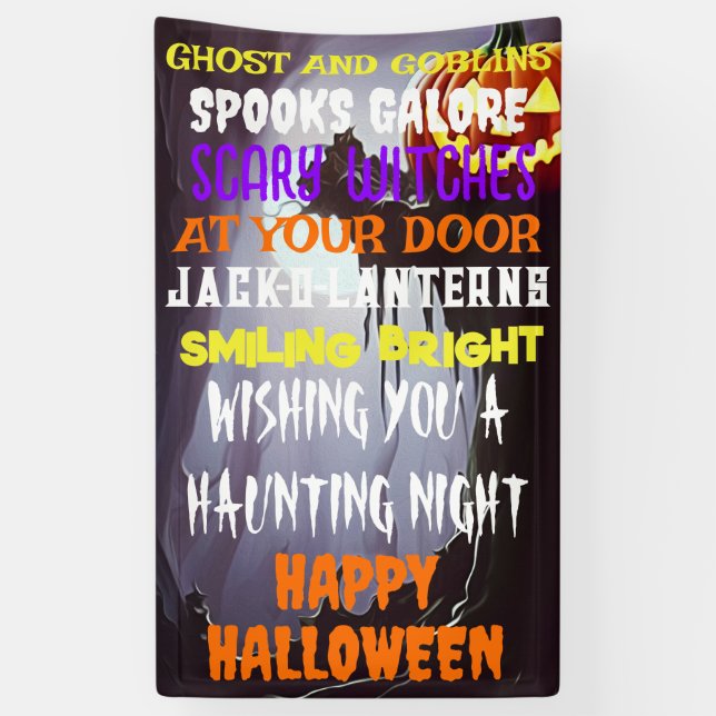 Ghost and Goblins Haunting Night Quote Banner (Vertical)