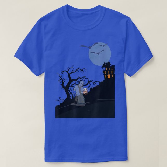 Ghost And Haunted House Design  T-Shirt (Design Front)
