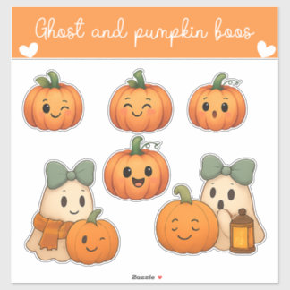 Ghost and Pumpkin Boos Sticker Sheet 