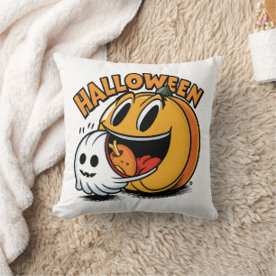 Ghost and pumpkin celebrate Halloween! Cushion