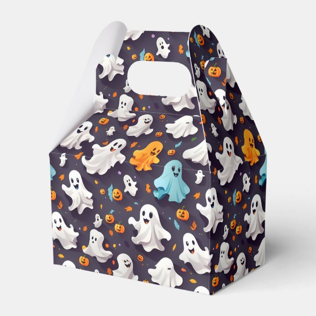 Ghost and Pumpkins Favour Box (Front Side)