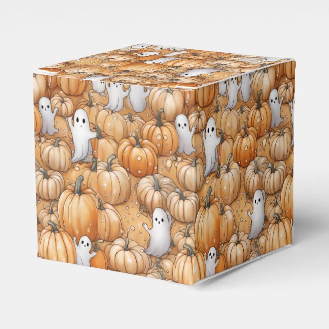 Ghost and Pumpkins Halloween  Favour Box (Front Side)