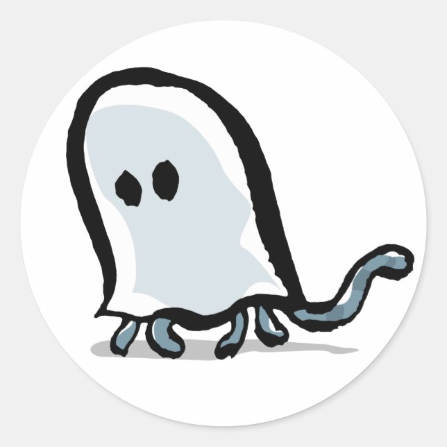ghost animal classic round sticker (Front)