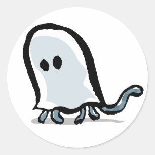 ghost animal classic round sticker