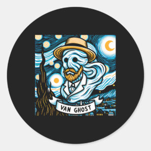 Ghost Art Teacher Halloween Classic Round Sticker