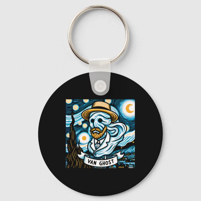 Ghost Art Teacher Halloween  Key Ring (Front)