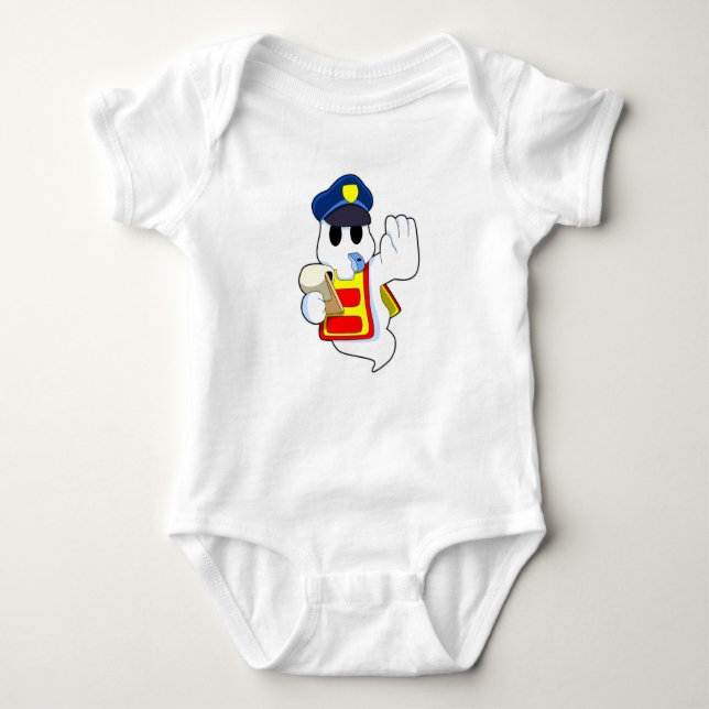 Ghost as Police officer with Whistle Baby Bodysuit (Front)