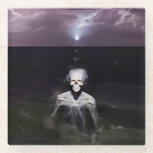 Ghost at Sea - Oil Painting Glass Coaster