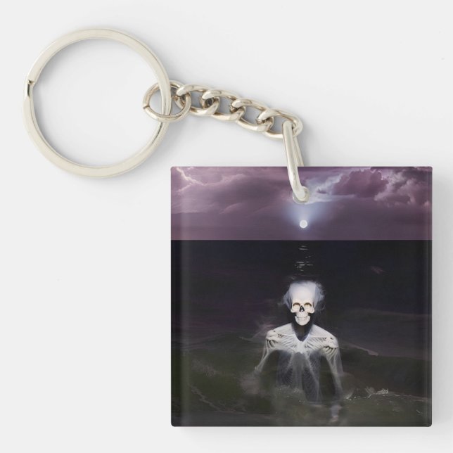 Ghost at Sea - Oil Painting Key Ring (Front)