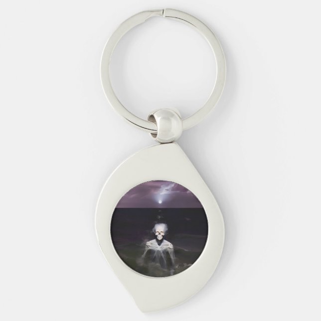 Ghost at Sea - Oil Painting Key Ring (Front)