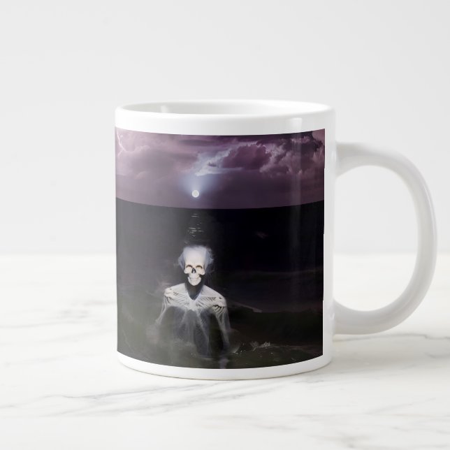 Ghost at Sea - Oil Painting Large Coffee Mug (Right)
