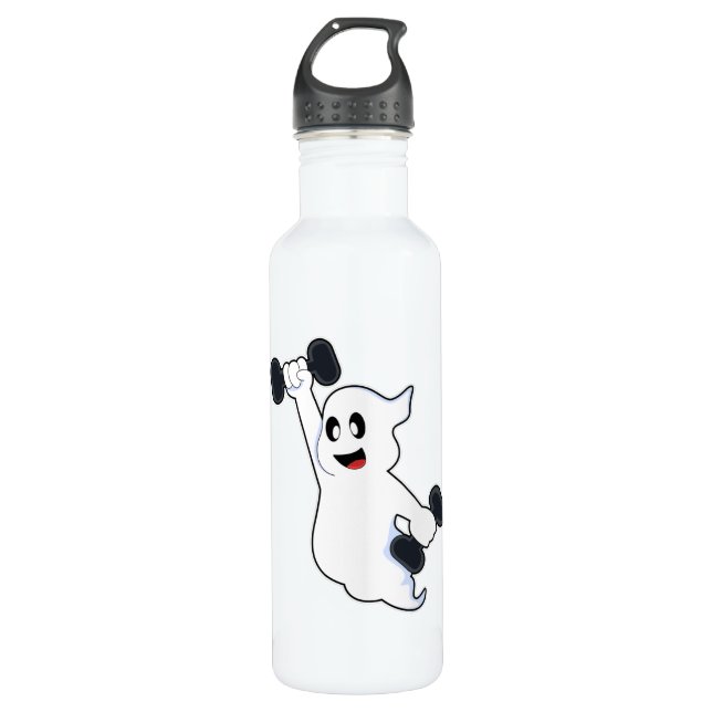 Ghost at Strength training with Dumbbells 710 Ml Water Bottle (Front)