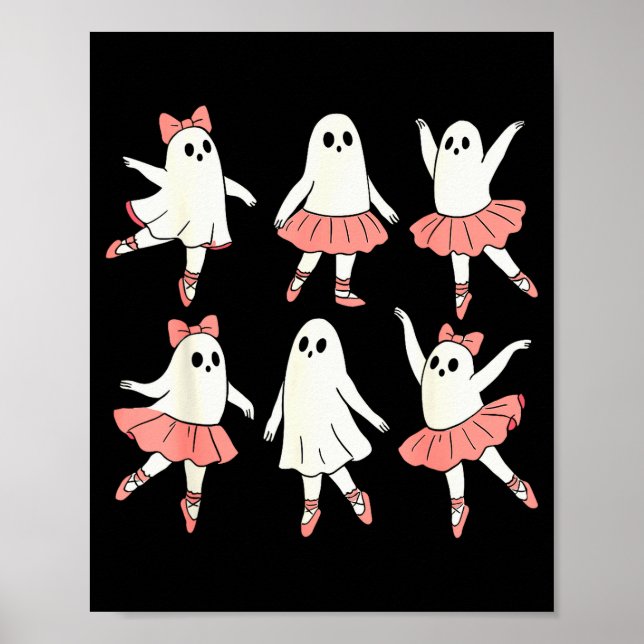 Ghost Ballerina Ballet Dance Teacher Halloween Cos Poster (Front)