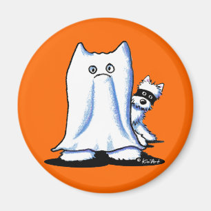 Ghost Bandit Halloween Westies Magnet