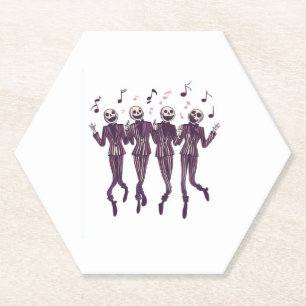 Ghost Barbershop Quartet Paper Coaster