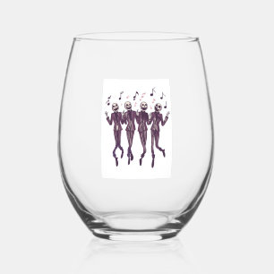 Ghost Barbershop Quartet Stemless Wine Glass