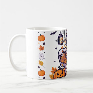 Ghost Barista Pumpkin Spice Coffee Halloween Art Mug