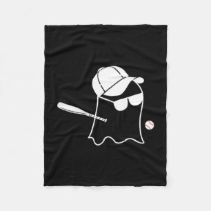 Ghost Baseball Halloween Costume Funny Baseball Fleece Blanket