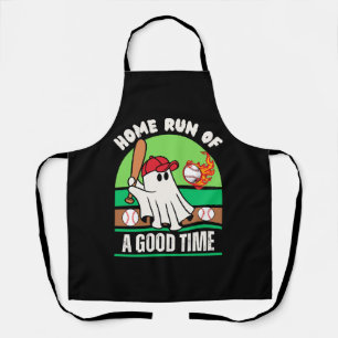 Ghost Baseball Player Halloween Apron