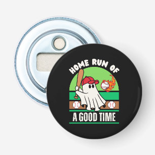 Ghost Baseball Player Halloween Bottle Opener