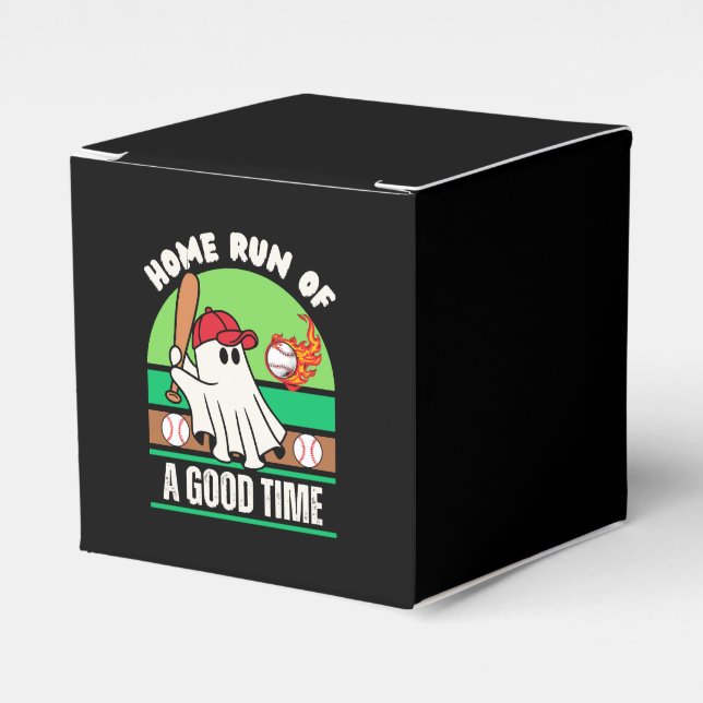 Ghost Baseball Player Halloween Favour Box (Front Side)