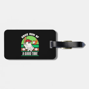 Ghost Baseball Player Halloween Luggage Tag