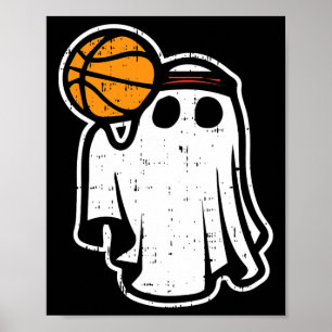 Ghost Basketball Halloween Costume Ghoul Spirit Me Poster